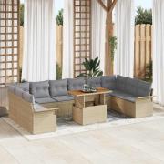 vidaXL Trädgårdsoffset 11 pcs beige och ljusgrå 100 x 55 x 73 cm