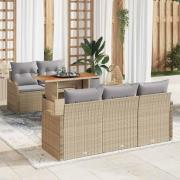 vidaXL Trädgårdsoffset 6 pcs beige och ljusgrå 100 x 55 x 73 cm