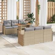 vidaXL Trädgårdsoffset 7 pcs beige och ljusgrå 100 x 55 x 73 cm