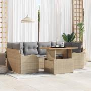 vidaXL Trädgårdsoffset 7 pcs beige och ljusgrå 100 x 55 x 73 cm