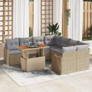 vidaXL Trädgårdsoffset 7 pcs beige och ljusgrå 100 x 55 x 73 cm