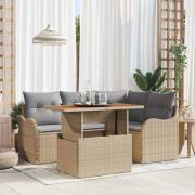 vidaXL Trädgårdsoffset 5 pcs beige och ljusgrå 100 x 55 x 73 cm