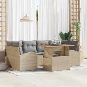 vidaXL Trädgårdsoffset 7 pcs beige och ljusgrå 100 x 55 x 73 cm