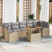 vidaXL Trädgårdsoffset 8 pcs beige och ljusgrå 100 x 55 x 73 cm
