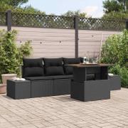 vidaXL Trädgårdsmöbelset 5 pcs Svart och Brunt 100 x 55 x 73 cm