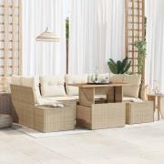 vidaXL Trädgårdsmöbelset 7 pcs Beige och gräddfärgad 100 x 55 x 73 cm