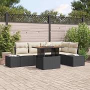 vidaXL Trädgårdsmöbelset 6 pcs Svart, Grädde 100 x 55 x 73 cm