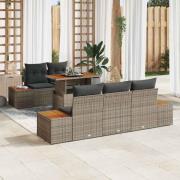 vidaXL Trädgårdsmöbelset med kudde 6 pcs Grå och Brun 100 x 55 x 73 cm