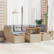 vidaXL Trädgårdsmöbelset 7 pcs Beige och Grå 100 x 55 x 73 cm