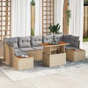 vidaXL Trädgårdsmöbelset 8 pcs Beige och Grå 100 x 55 x 73 cm