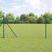 vidaXL Staket med stolpar Grön 1.2 x 25 m Stål