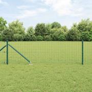 vidaXL Staket med stolpar Grön 0.6 x 50 m Stål