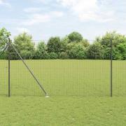 vidaXL Staket med stolpar Grå 1.6 x 10 m Stål