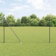 vidaXL Staket med stolpar Grå 1.5 x 10 m Stål