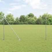 vidaXL Staket med stolpar Silver 1.6 x 10 m Stål