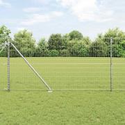 vidaXL Staket med stolpar Silver 1.2 x 10 m Stål