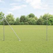 vidaXL Staket med stolpar Silver 1.5 x 10 m Stål