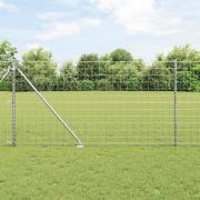 vidaXL Staket med stolpar Silver 1 x 10 m Stål