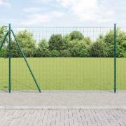 vidaXL Staket med stolpar Grön 1.6 x 10 m Stål