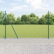 vidaXL Staket med stolpar Grön 1.5 x 10 m Stål