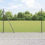 vidaXL Staket med stolpar Grå 1.4 x 10 m Stål