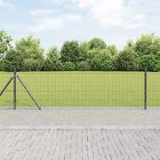 vidaXL Staket med stolpar Grå 0.6 x 10 m Stål