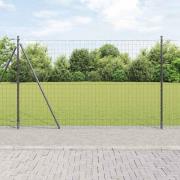 vidaXL Staket med stolpar Grå 1.5 x 10 m Stål