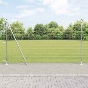 vidaXL Staket med stolpar Silver 1.5 x 10 m Stål