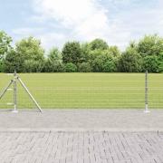 vidaXL Staket med stolpar Silver 0.4 x 10 m Stål