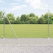 vidaXL Staket med stolpar Silver 1.6 x 10 m Stål