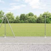 vidaXL Staket med stolpar Silver 1.2 x 10 m Stål