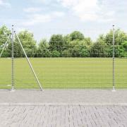 vidaXL Staket med stolpar Silver 1.5 x 10 m Stål