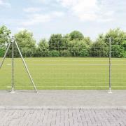 vidaXL Staket med stolpar Silver 1.2 x 25 m Stål