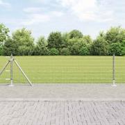 vidaXL Staket med stolpar Silver 0.6 x 10 m Stål