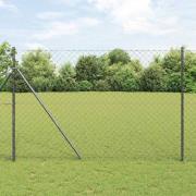 vidaXL Kedjestängsel med stolpar Grå 1.6 x 25 m Stål