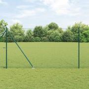 vidaXL Kedjestängsel med stolpar Grön 1.6 x 25 m Stål