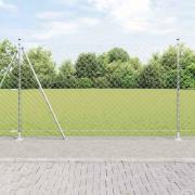 vidaXL Kedjestängsel med stolpar Silver 1.6 x 10 m Stål