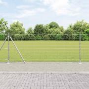 vidaXL Stängsel för åker / äng Silver 50 x 1 m Galvaniserat stål