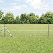 vidaXL Staket med stolpar Silver 0.6 x 10 m Stål