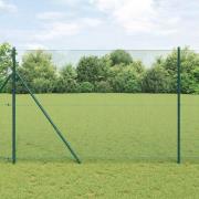 vidaXL Staket med stolpar Grön 1.6 x 10 m Stål