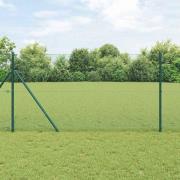 vidaXL Staket med stolpar Grön 1.4 x 50 m Stål