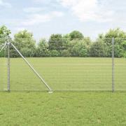 vidaXL Staket med stolpar Silver 0.8 x 10 m Stål