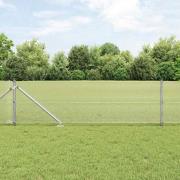 vidaXL Staket med stolpar Silver 0.5 x 25 m Stål