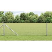 vidaXL Staket med stolpar Silver 0.6 x 25 m Stål