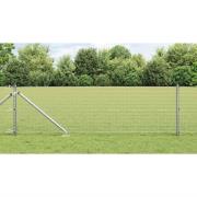 vidaXL Staket med stolpar Silver 0.8 x 25 m Stål