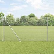 vidaXL Staket med stolpar Silver 1.5 x 50 m Stål