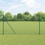 vidaXL Staket med stolpar Grön 1.5 x 10 m Stål