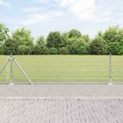 vidaXL Staket med stolpar Silver 0.4 x 10 m Stål