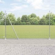 vidaXL Staket med stolpar Silver 1.5 x 25 m Stål