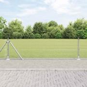 vidaXL Staket med stolpar Silver 0.5 x 50 m Stål